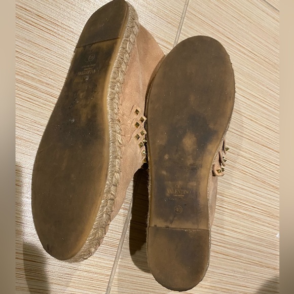 Valentino Rockstud Suede Leather Espadrille Flats - Picture 2 of 7